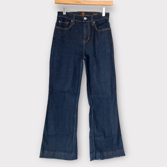 7 For All Mankind Cropped Ali Flare dark wsah euc 24 - Picture 1 of 4